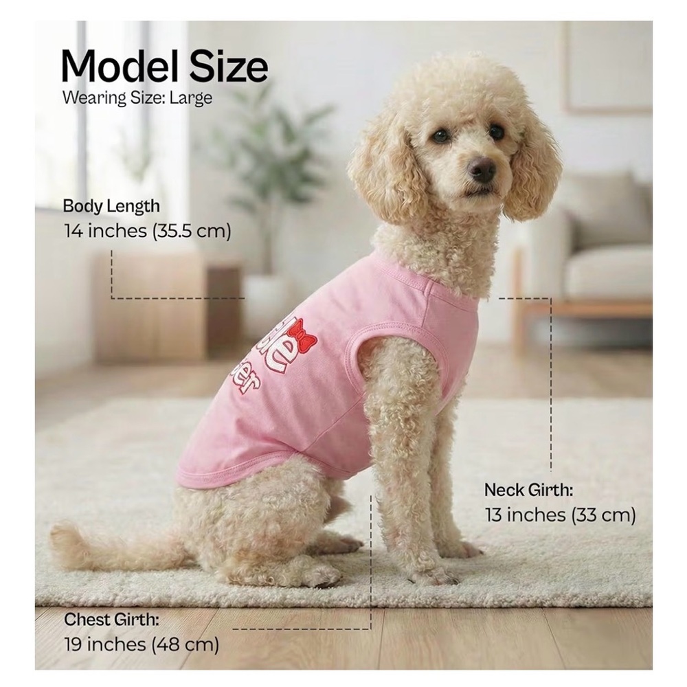 BNWOT PARISIAN PET PINK EMBROIDERED 109% COTTON “ LITTLE SISTER” DOGGY T-SHIRT - Picture 3 of 15